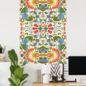 ウィリアム・モリス・ロドン花の花柄 ポスター (ホームオフィス)