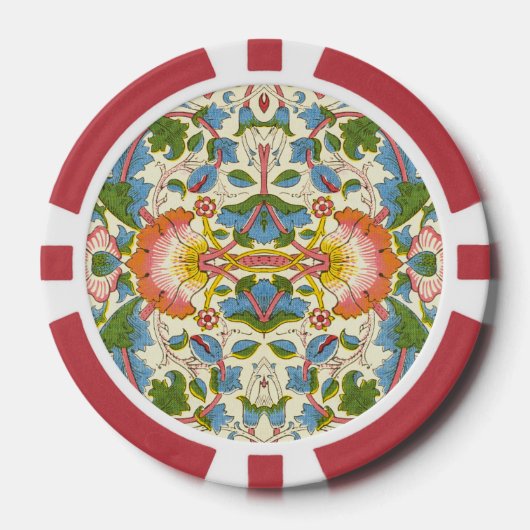 ウィリアム・モリス・ロドン花の花柄 ポーカーチップ (正面)
