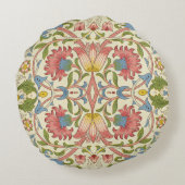 ウィリアム・モリス・ロドン花の花柄 ラウンドクッション (裏面)