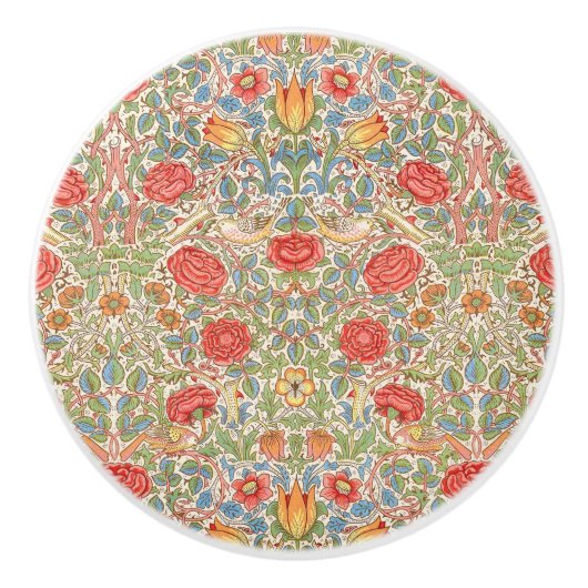 ウィリアム・モリス 「ローズ」 セラミックノブ (正面)