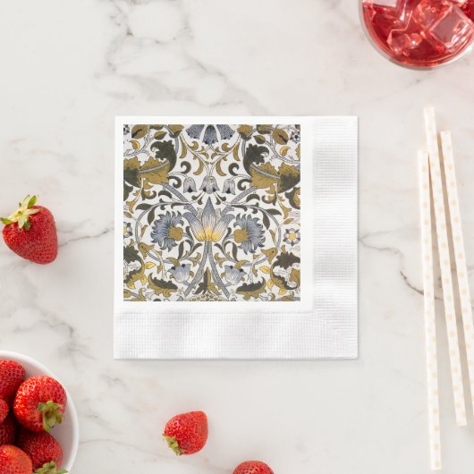 ウィリアム・モリス・ロードデンフローラ花 縁ありカクテルナプキン (インサイチュ)