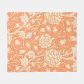 ウィリアム・モリス・ワイルドチューリップ有名パターン フリースブランケット (正面(横))