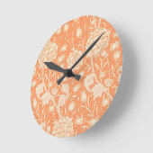 ウィリアム・モリス・ワイルドチューリップ有名パターン ラウンド壁時計 (傾斜)