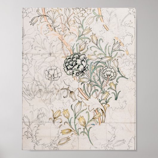 ウィリアム・モリス、ワイルドチューリップ1884 ポスター (正面)