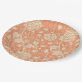 ウィリアム・モリス – ワイルドチューリップ – フローラ桃 ペーパープレート (アングル)