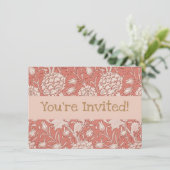 ウィリアム・モリス ワイルド チューリップ クラシック ヴィクトリアン デザイン 招待状 (スタンド正面)