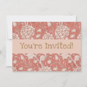 ウィリアム・モリス ワイルド チューリップ クラシック ヴィクトリアン デザイン 招待状 (正面)