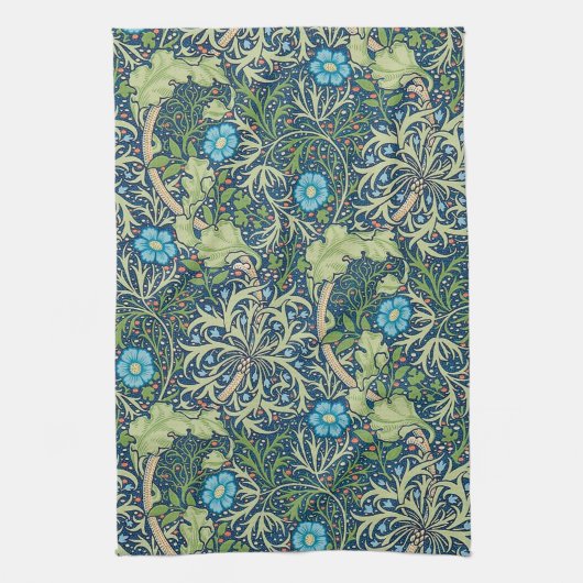 ウィリアム·モリス·ワカメ キッチンタオル (縦)