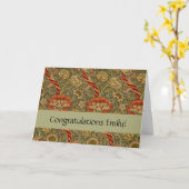 ウィリアム・モリス ワンドル 英国 フラワーダマスク デザイン カード (黄色い花)