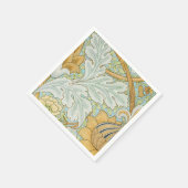 ウィリアム・モリス – ヴィンテージの葉と花の模様 スタンダードカクテルナプキン (角)