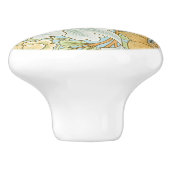 ウィリアム・モリス – ヴィンテージの葉と花の模様 セラミックノブ (側面)