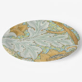 ウィリアム・モリス – ヴィンテージの葉と花の模様 ペーパープレート (アングル)