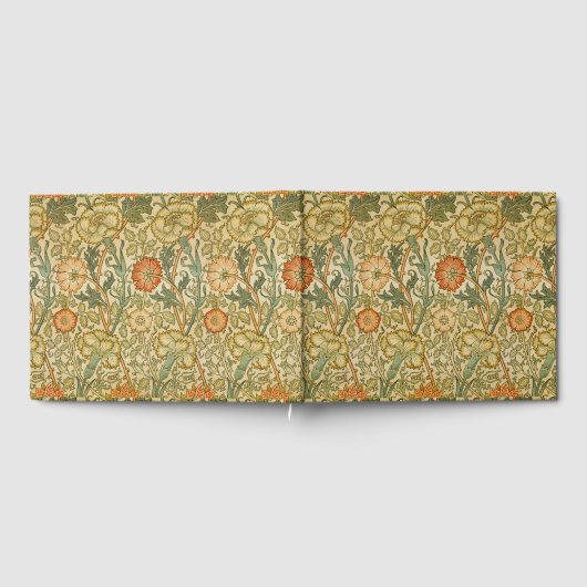 ウィリアム・モリス – ヴィンテージピンクとバラ ゲストブック (全面)