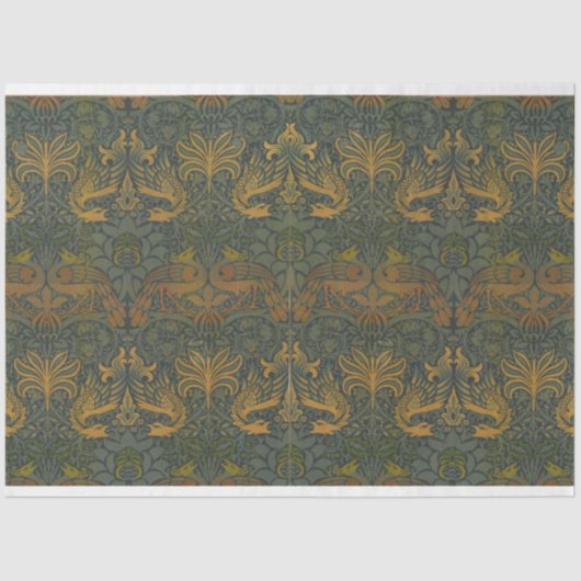 ウィリアム・モリス・ヴィンテージ・ピーコックアンドドラゴン 薄葉紙 (正面)