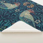 ウィリアム・モリス・ヴィンテージ・ブルー・バード・パターン シェルパブランケット (3/4)