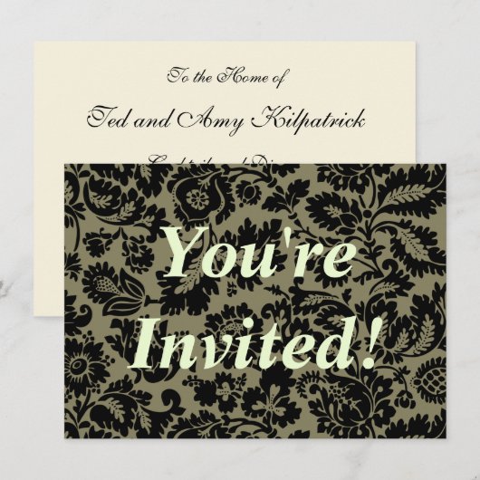 ウィリアム・モリス ヴェネチアン ダマスク ブロケード 招待状 (正面/裏面)