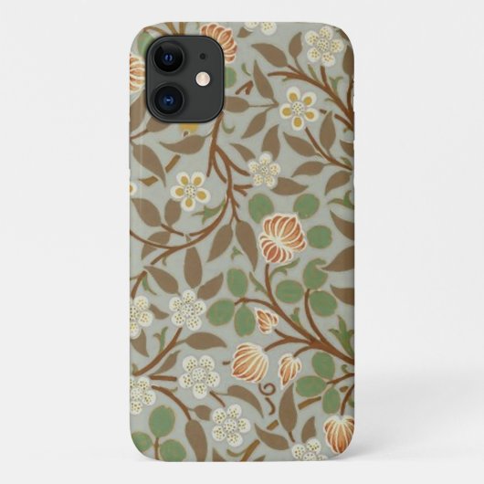 ウィリアム・モリス 四葉のクローバー ボタニカルフラワー Case-Mate iPhoneケース (裏面)