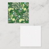 ウィリアム・モリス – 緑の海草模様 スクエア名刺 (正面/裏面)
