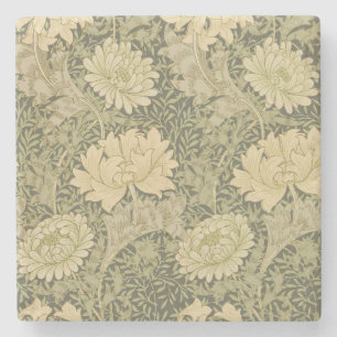 ウィリアム・モリス 菊 セージ 花 ストーンコースター