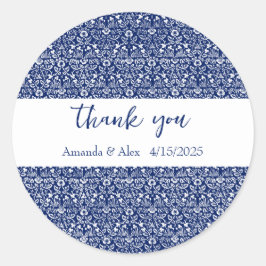 ウィリアム・モリス 青 花柄 オーダーメイド ラウンドシール