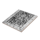 ウィリアム・モリス – 黒と白の生命の木 タイル (側面)