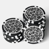 ウィリアム・モリス 黒 白 ヴェネツィア 花柄 ポーカーチップ (積み重ね)