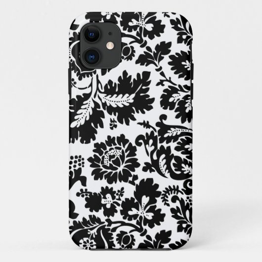 ウィリアム・モリス 黒 白 ヴェネツィア 花柄 Case-Mate iPhoneケース (裏面)