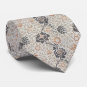ウィリアム・モリス"Grafton"のクリーム色のビクトリアンな花柄 ネクタイ (ロール)