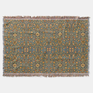 ウィリアム・モリス「Holland Park Navy Carpet」アート スローブランケット