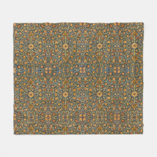 ウィリアム・モリス「Holland Park Navy Carpet」アート フリースブランケット