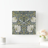 ウィリアム・モリス- Pimpernelの壁紙のデザイン スクエア壁時計 (ホーム)