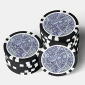 ウィリアム・モリス Windrush ブルー柄 フローラル ポーカーチップ (積み重ね)