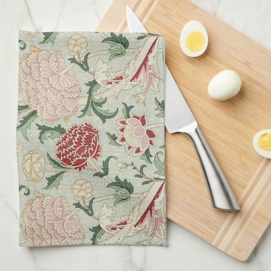 ウィリアム・モリスCrayの花のラファエロ前の画家のヴィンテージ キッチンタオル (四つ折り)