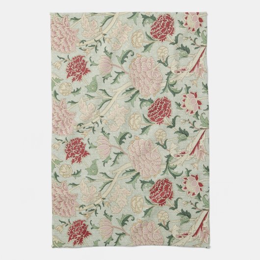ウィリアム・モリスCrayの花のラファエロ前の画家のヴィンテージ キッチンタオル (縦)
