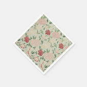 ウィリアム・モリスCrayの花のラファエロ前の画家のヴィンテージ スタンダードカクテルナプキン (角)