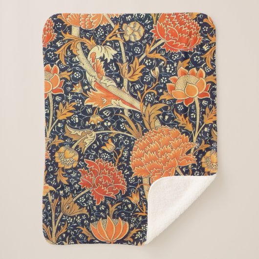 ウィリアム・モリスCray花のアールヌーボーのパターン シェルパブランケット (正面)