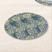 ウィリアム・モリスKennetパターン(青い) ラウンドペーパーコースター (アングル)