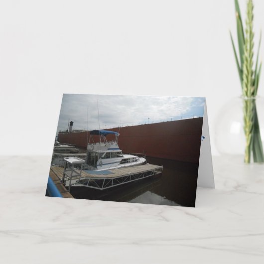 "ウィリアム・A・アーヴィン & 釣り船" 快気祝いカード カード (正面)