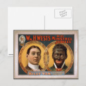 ウィリアム・H・ウェスト ビッグ・ミンストレル・ジュビリー 'ビリー・ヴァン' ポストカード (正面/裏面)