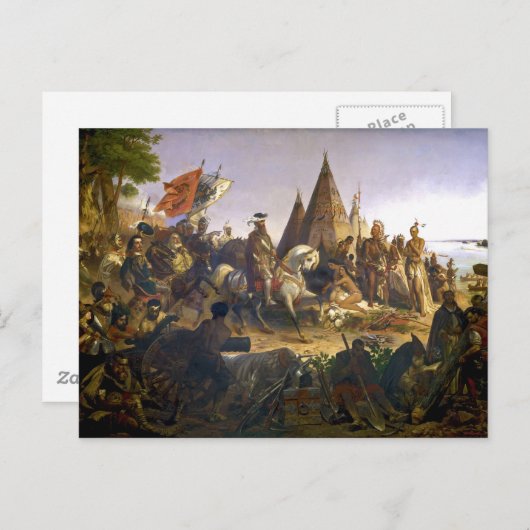 ウィリアム・H・パウエルによるミシシッピ川の発見 ポストカード (正面/裏面)