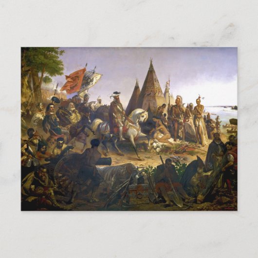 ウィリアム・H・パウエルによるミシシッピ川の発見 ポストカード (正面)