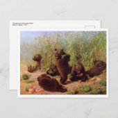 ウィリアム・H・ヒゲ、スイカ畑にクマ ポストカード (正面/裏面)