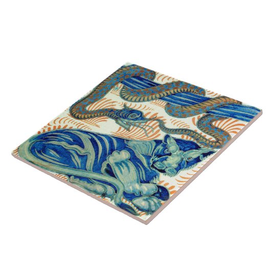 ウィリアムDeモーガントラおよびヘビの製陶術 タイル (側面)