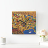 ウィリアムGropperアメリカ-漫画の民間伝承 スクエア壁時計 (ホーム)