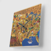 ウィリアムGropperアメリカ-漫画の民間伝承 スクエア壁時計 (傾斜)