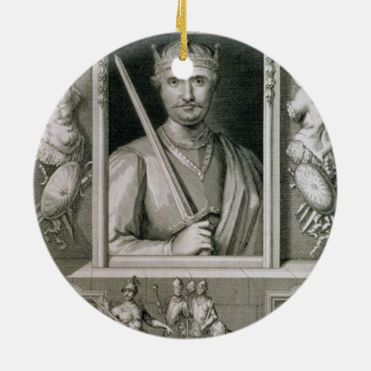 ウィリアムI征服者の(1027-87年の)イギリス国王 セラミックオーナメント (裏面)