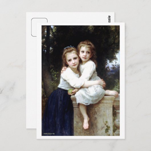 ウィリア絵を描ム・アドルフ・ブーゲローの姉妹 ポストカード (正面/裏面)
