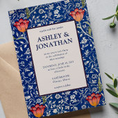 ウィリエレガントム・モリス・ウィロー・パタ結婚ーン 招待状