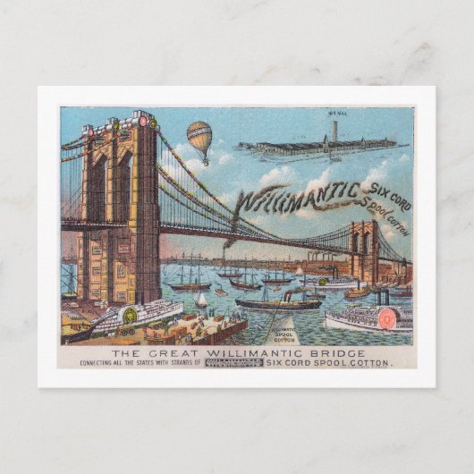 ウィリマンティック橋の空中写真 ポストカード (正面)