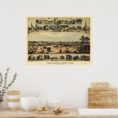 ウィリマンティックCTパノラママップ – 1882 ポスター (キッチン)